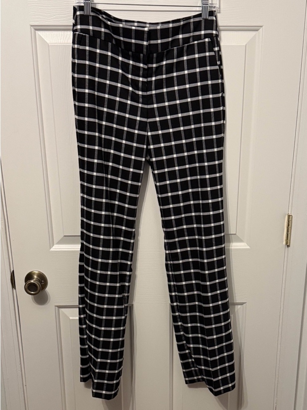 Ann Taylor Black and White Checkered Trousers
